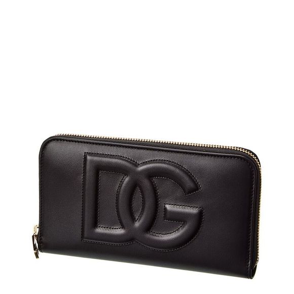 Dolce & Gabbana DG Logo Leather Zip Around Wallet - Picture 2 of 5